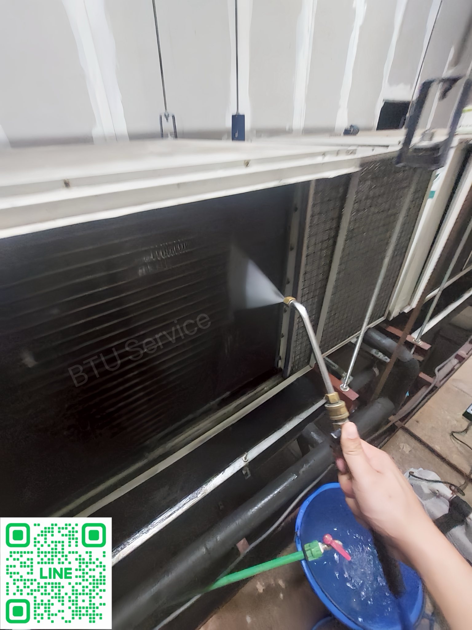 ล้างคอยล์นอกด้วยน้ำแรงดันสูง